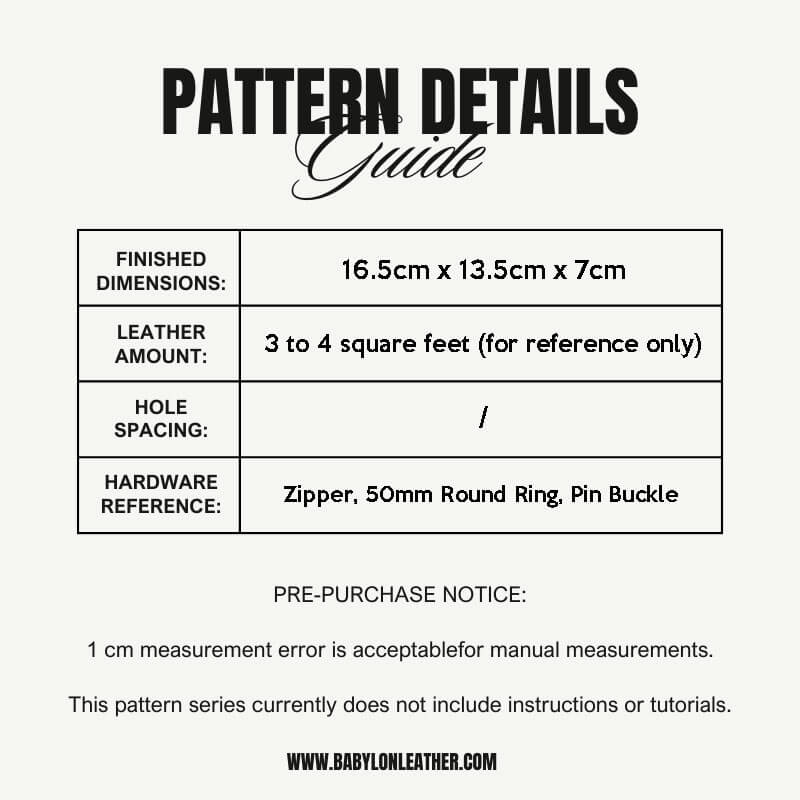 BABYLON™ Leather Crossbody Bag Craft Pattern AAB - 188 - Babylon LeatherBabylon LeatherAAB - 188 - Kraft Board
