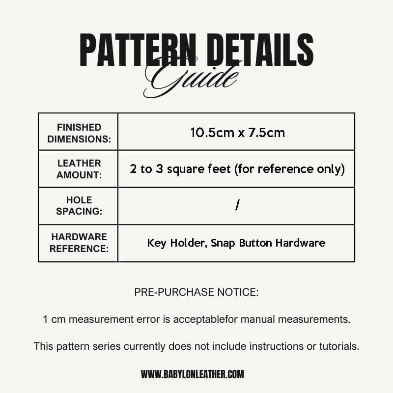 BABYLON™ Leather Key Holder DIY Gift Making Pattern AAB - 307 - Babylon LeatherBabylon LeatherAAB - 307 - Kraft Board