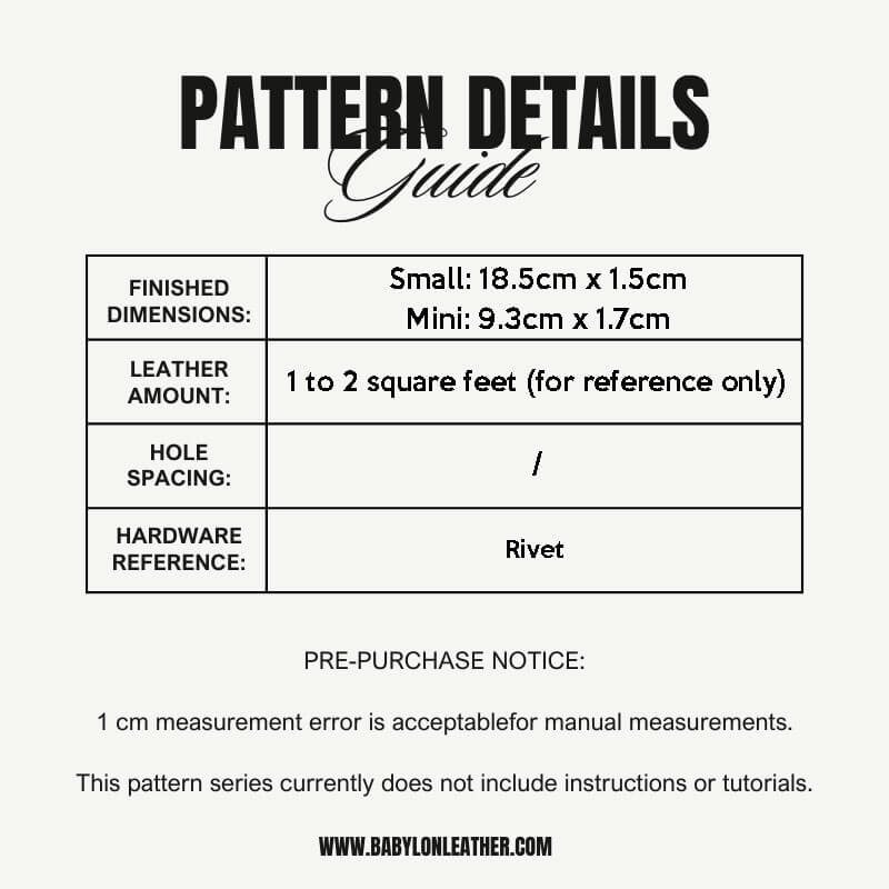 BABYLON™ Leather Long Wallet DIY Making Pattern AAB - 122 - Babylon LeatherBabylon LeatherAAB - 122 - Kraft Board - Small - 18.5x1.5cm