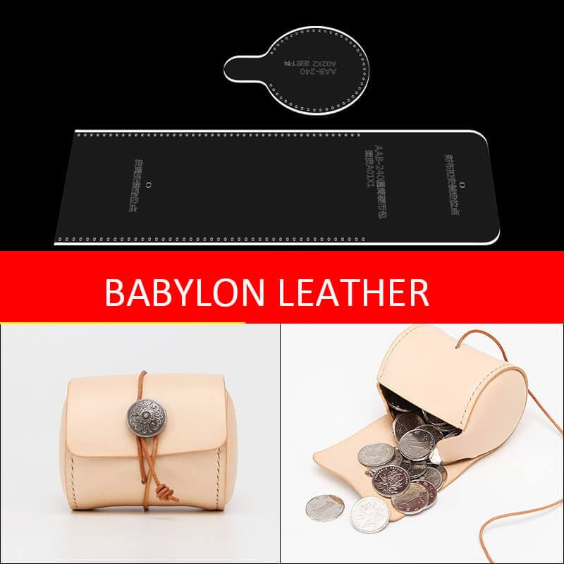 BABYLON™ Leather Round Coin Purse Craft Pattern AAB - 240 - Babylon LeatherBabylon LeatherAAB - 240 - Kraft Board