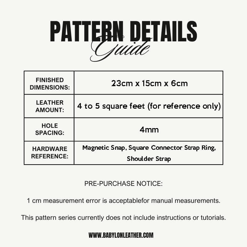 BABYLON™ Leather Saddle Bag DIY Making Pattern AAB - 840 - Babylon LeatherBabylon LeatherAAB - 840 - Kraft Board