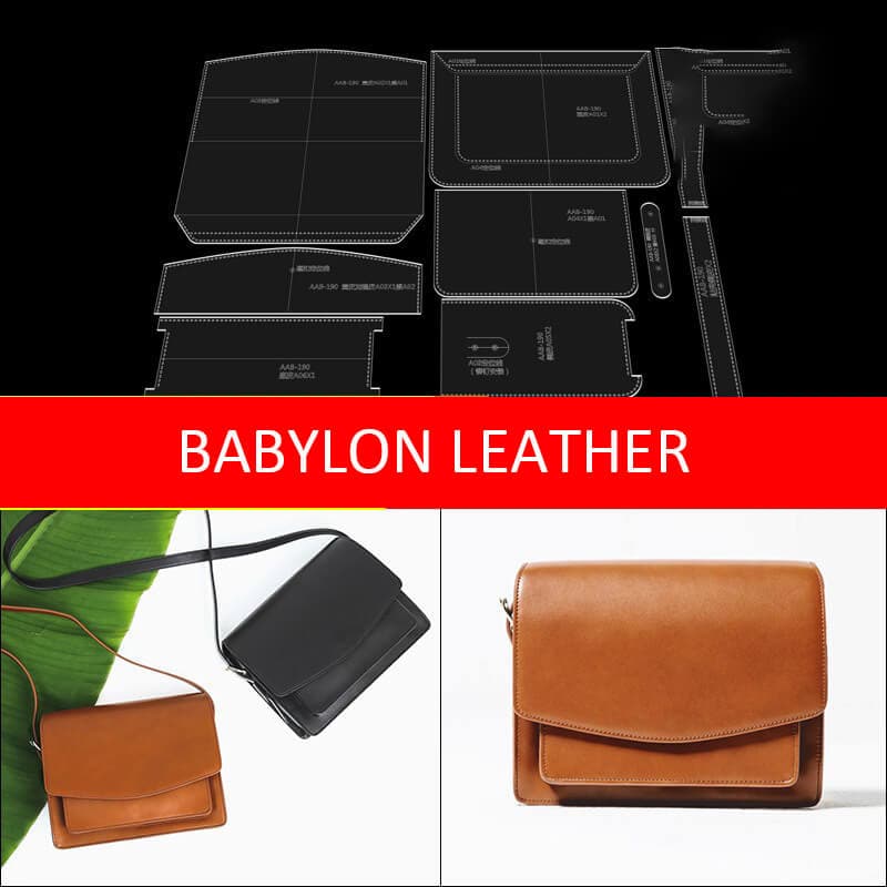 BABYLON™ Leather Shoulder Bag Crafting Pattern AAB - 190 - Babylon LeatherBabylon LeatherAAB - 190 - Kraft Board