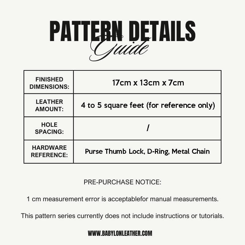 BABYLON™ Leather Shoulder Bag Gift Making Pattern AAB - 217 - Babylon LeatherBabylon LeatherAAB - 217 - Kraft Board