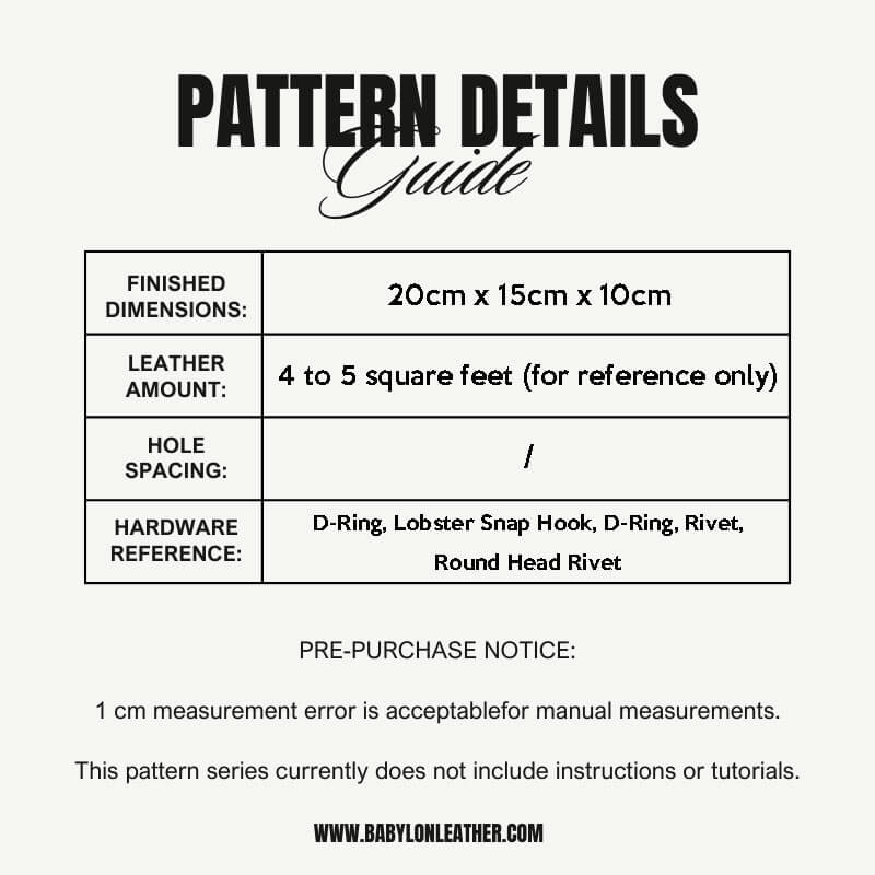 BABYLON™ Leather Shoulder Bag Making Pattern AAB - 44 - Babylon LeatherBabylon LeatherAAB - 44 - Kraft Board
