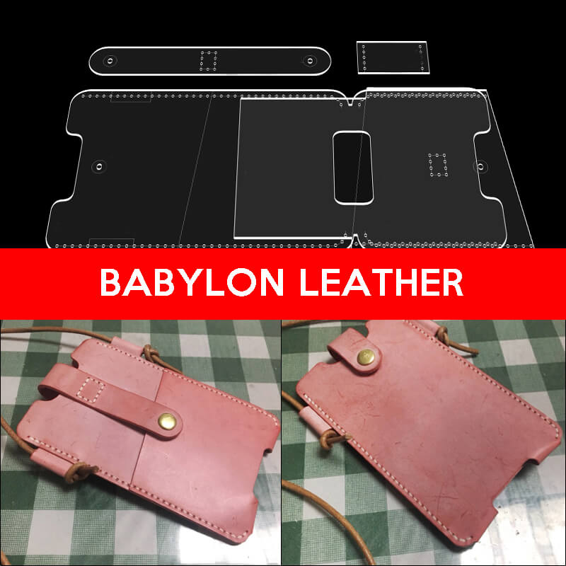 BABYLON™ Leathercraft Phone Pouch Making Pattern AAB - 384 - Babylon LeatherBabylon LeatherAAB-384-Kraft Board