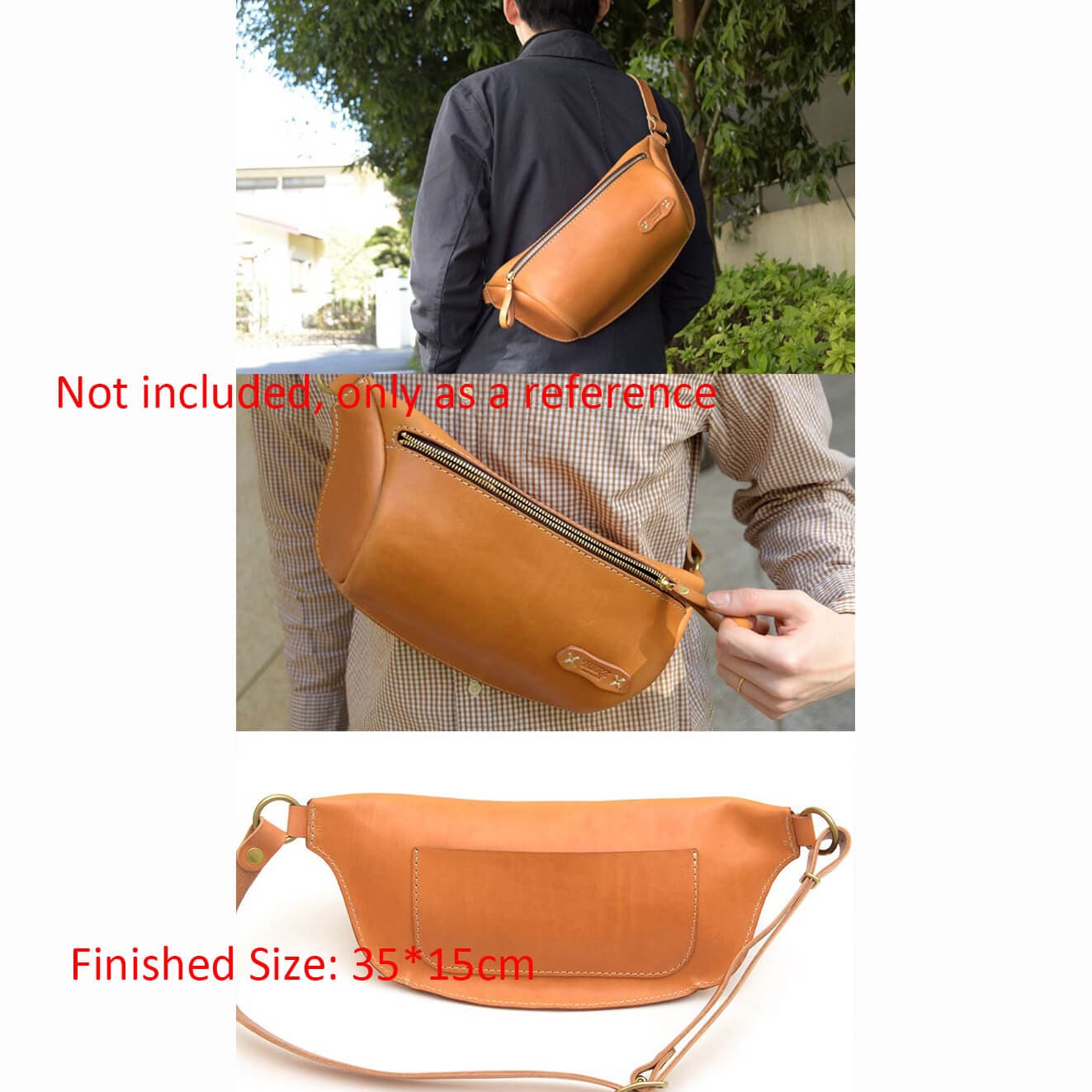 BABYLON™ Men's Sling Bag Leather Making Pattern AAB - 605 - Babylon LeatherBabylon LeatherAAB - 605 - Kraft Board - Large - 30x14cm