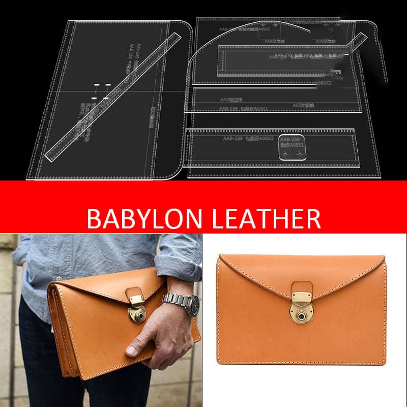 BABYLON™ Men's Vintage Clutch Bag DIY Pattern AAB - 329 - Babylon LeatherBabylon LeatherAAB - 329 - Kraft Board