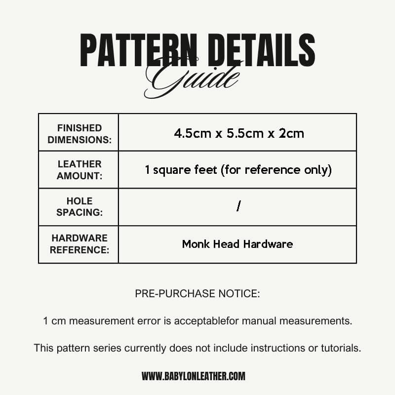 BABYLON™ Mini Bag Charm Coin Purse Pattern AAB - 383 - Babylon LeatherBabylon LeatherAAB-383-Kraft Board