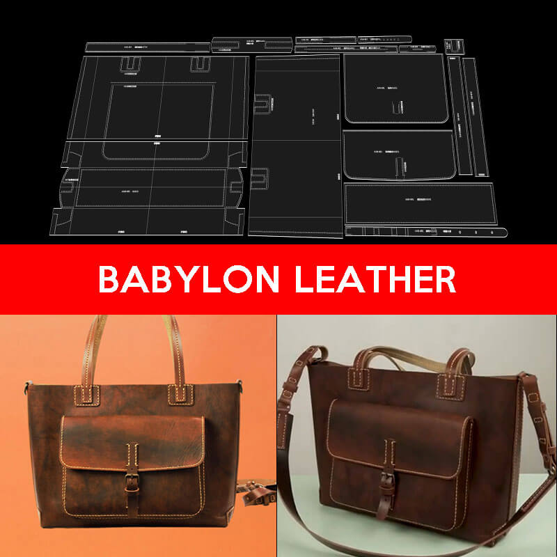 BABYLON™ Oversized Shoulder Tote Bag Pattern AAB - 691 - Babylon LeatherBabylon LeatherAAB - 687 - Kraft Board