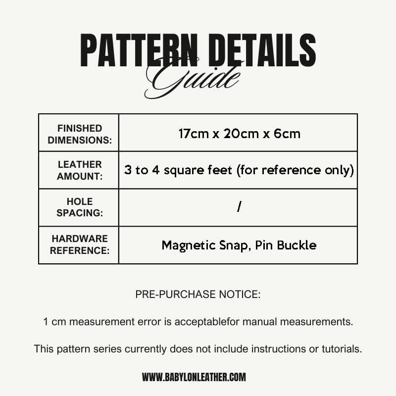 BABYLON™ Pattern for Crossbody Bag AAB - 272 - Babylon LeatherBabylon LeatherAAB - 272 - Kraft Board