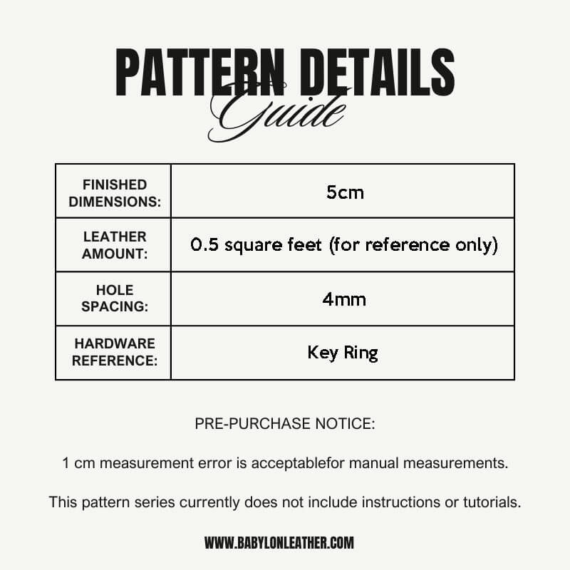 BABYLON™ Persimmon Keychain Charm Pattern AAB - 818 - Babylon LeatherBabylon LeatherAAB - 818 - Kraft Board