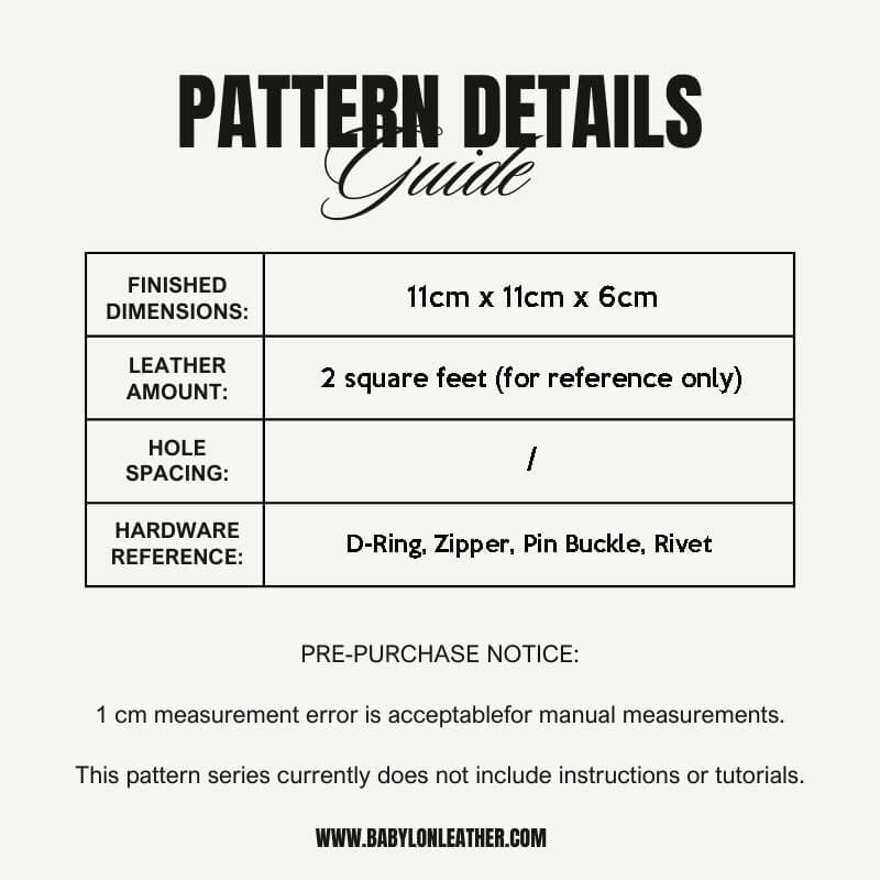 BABYLON™ Round Coin Purse Fashion Project Pattern AAB - 471 - Babylon LeatherBabylon LeatherAAB-471-Kraft Board