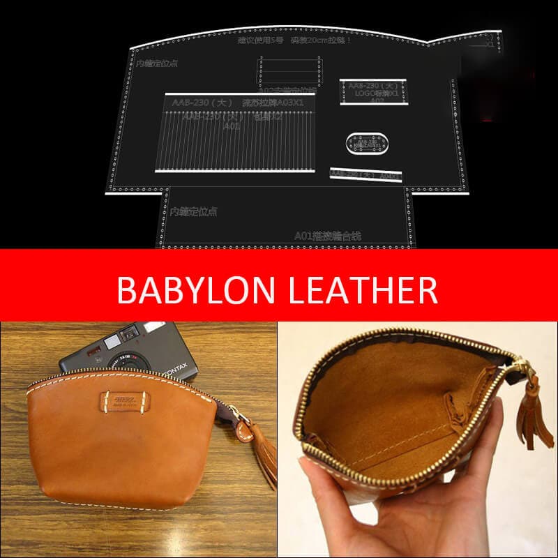 BABYLON™ Shell Coin Purse Handmade Making Pattern AAB - 230 - Babylon LeatherBabylon LeatherAAB - 230 - Kraft Board - Small - 16x13x8cm