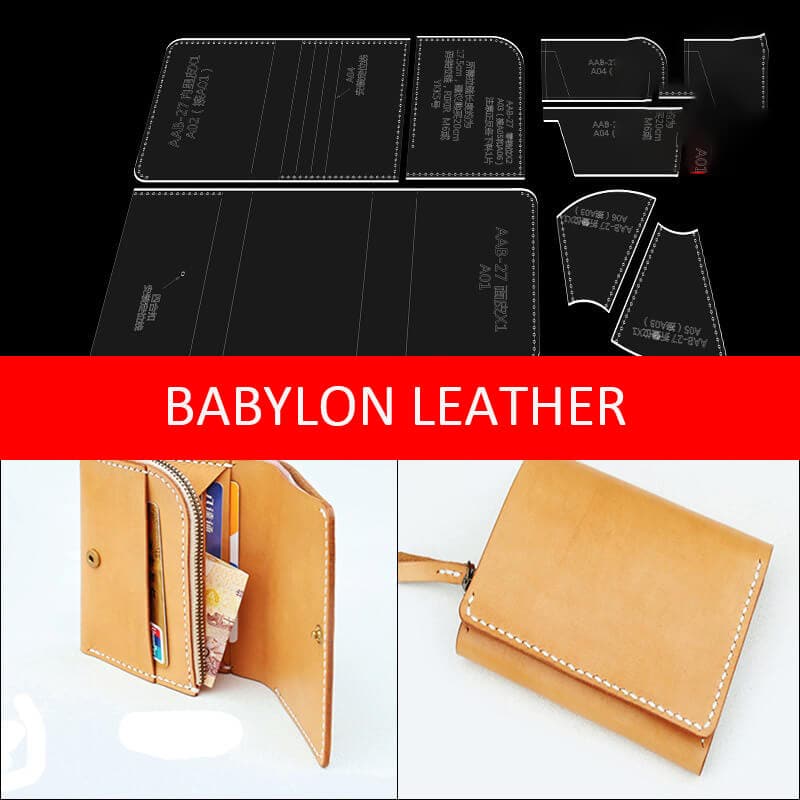 BABYLON™ Short Wallet Leather DIY Pattern AAB - 27 - Babylon LeatherBabylon LeatherAAB - 27 - Kraft Board