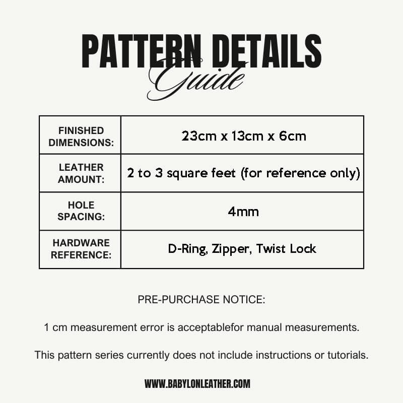 BABYLON™ Shoulder Bag Leather Craft Pattern AAB - 735 - Babylon LeatherBabylon LeatherAAB - 735 - Kraft Board