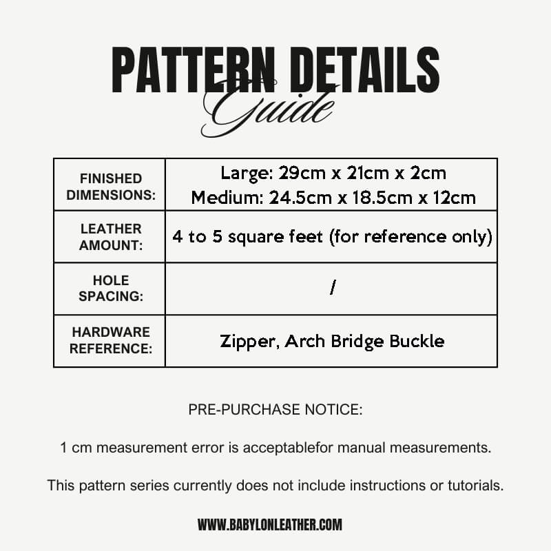 BABYLON™ Shoulder Bag Sewing Pattern AAB - 440 - Babylon LeatherBabylon LeatherAAB - 440 - Kraft Board - Large - 29x21x2cm