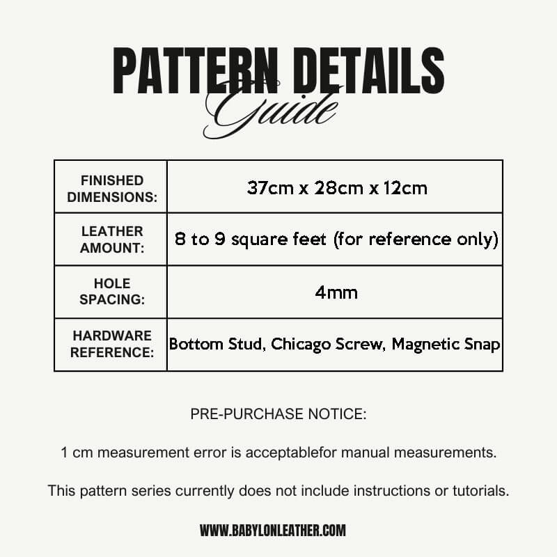 BABYLON™ Shoulder Tote Bag DIY Craft Pattern AAB - 738 - Babylon LeatherBabylon LeatherAAB - 738 - Kraft Board