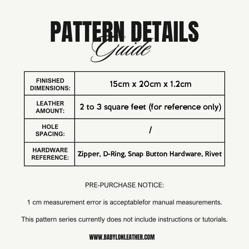 BABYLON™ Simple Leather Waist Bag Craft Pattern AAB - 125 - Babylon LeatherBabylon LeatherAAB - 125 - Kraft Board