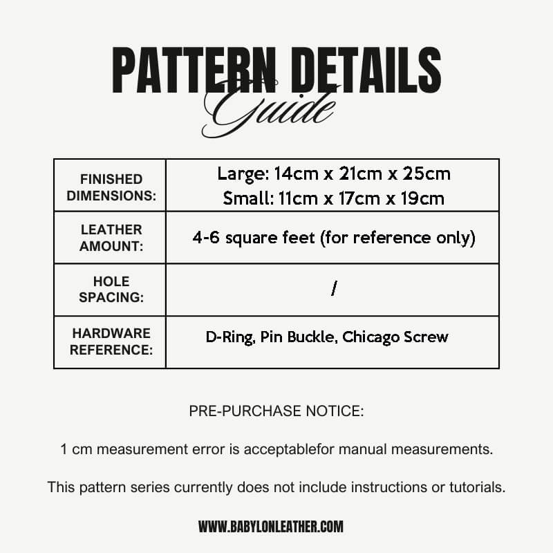 BABYLON™ Small Picotin Lock Bag Making Pattern AAB - 914 - Babylon LeatherBabylon LeatherAAB-914-Kraft Board-L