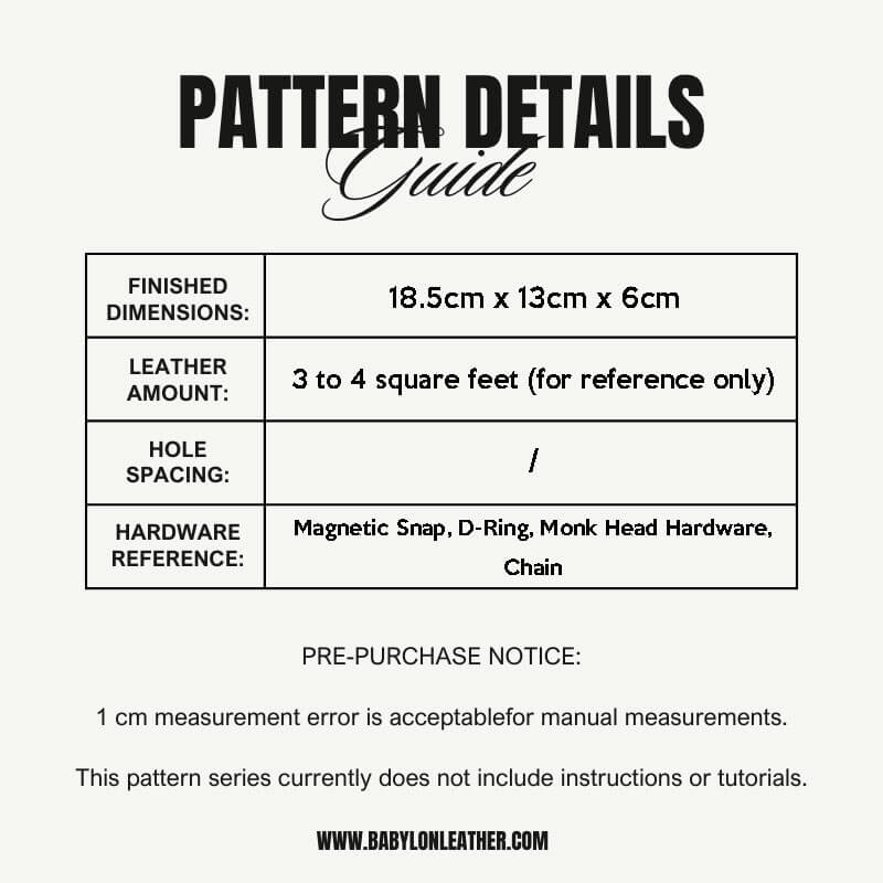 BABYLON™ Small Square Crossbody Bag Leather Craft Pattern AAB - 187 - Babylon LeatherBabylon LeatherAAB - 187 - Kraft Board