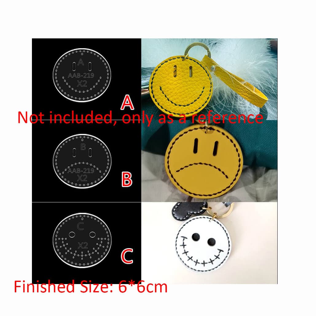 BABYLON™ Smiley Face Keychain Pendant Pattern AAB - 219 - Babylon LeatherBabylon LeatherAAB - 219 - Kraft Board - A