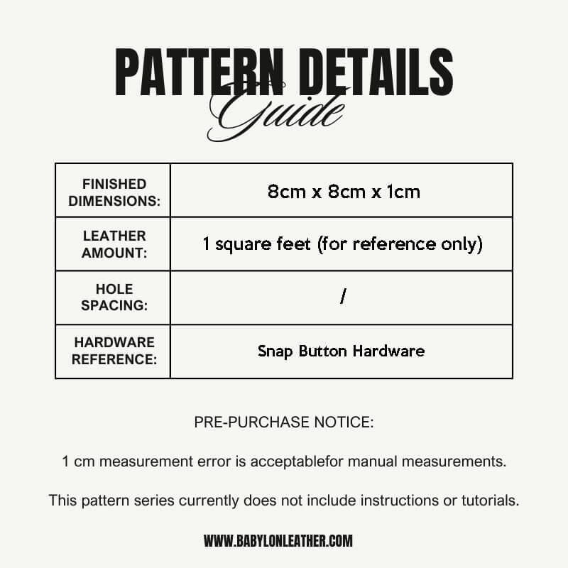 BABYLON™ Square Coin Purse Leather Craft Pattern AAB - 13 - Babylon LeatherBabylon LeatherAAB - 13 - Kraft Board