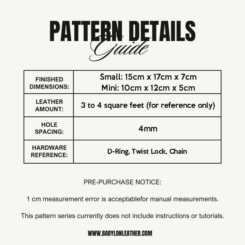 BABYLON™ Square Crossbody Bag Pattern AAB - 769 - Babylon LeatherBabylon LeatherAAB - 769 - Kraft Board - Small