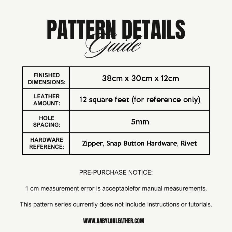 BABYLON™ Tote Shoulder Bag Leather Pattern AAB - 832 - Babylon LeatherBabylon LeatherAAB - 832 - Kraft Board