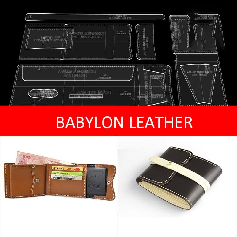 BABYLON™ Tri - Fold Wallet Making Pattern AAB - 129 - Babylon LeatherBabylon LeatherAAB - 129 - Kraft Board