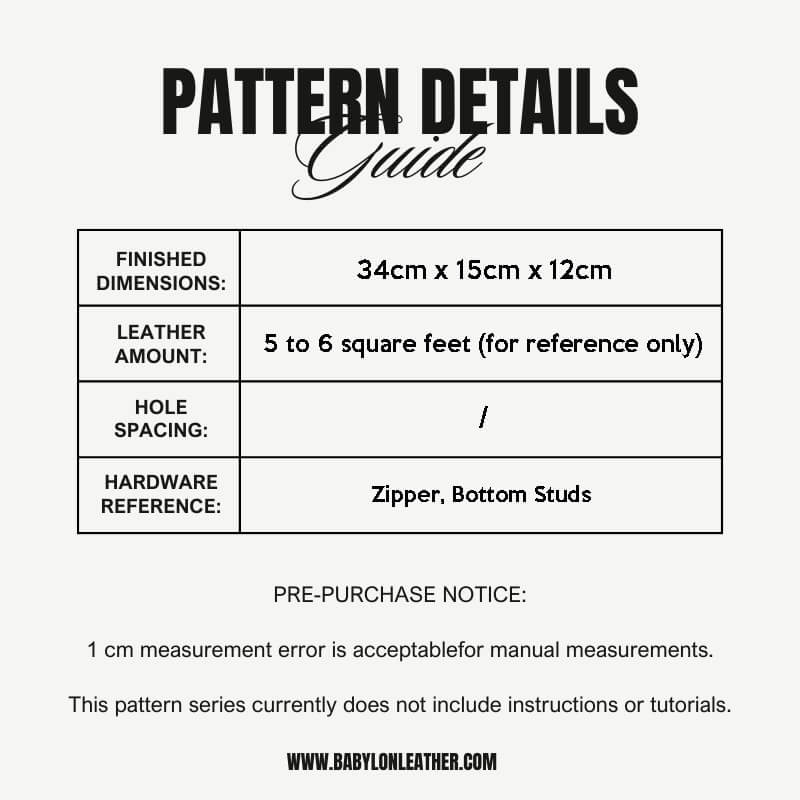 BABYLON™ Underarm Shoulder & Crossbody Bag Making Pattern AAB - 993 - Babylon LeatherBabylon LeatherAAB-993-Kraft Board