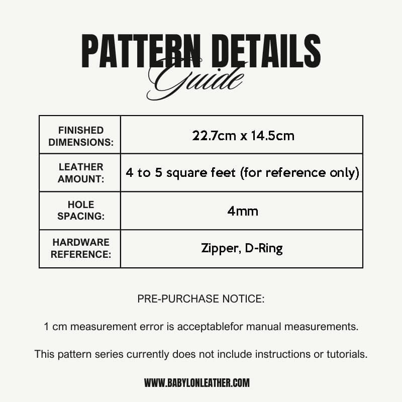 BABYLON™ Unisex Zippered Leather Clutch Pattern AAB - 726 - Babylon LeatherBabylon LeatherAAB - 726 - Kraft Board