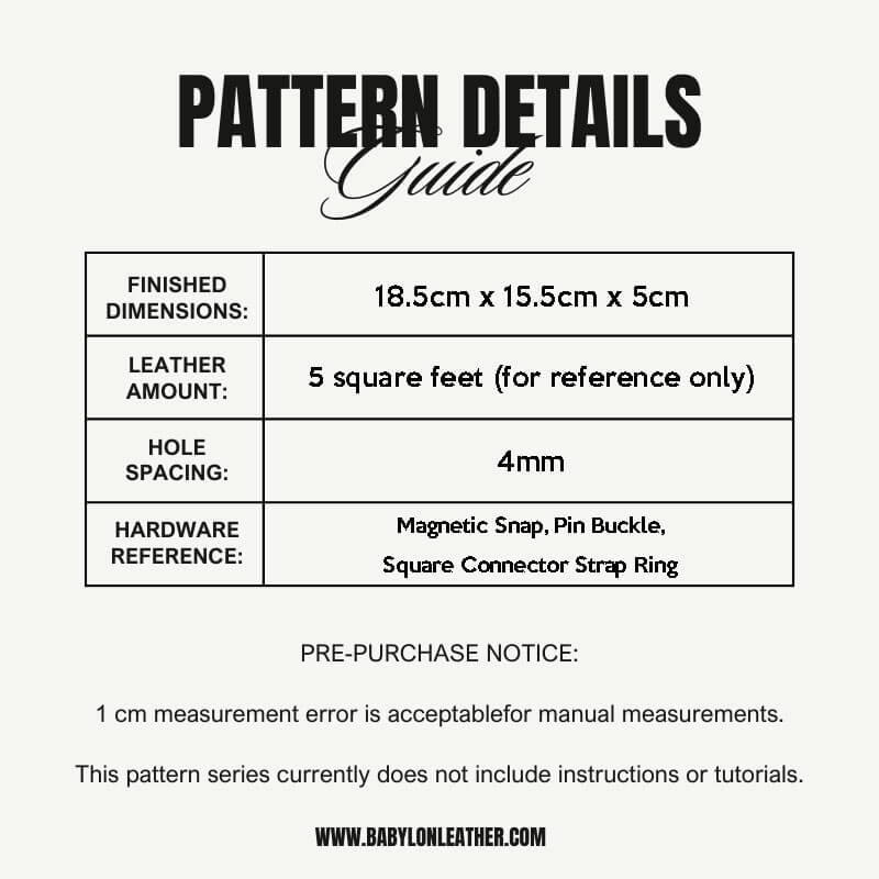 BABYLON™ Veg Tanned Saddle Bag Pattern AAB - 608 - Babylon LeatherBabylon LeatherAAB - 608 - Kraft Board