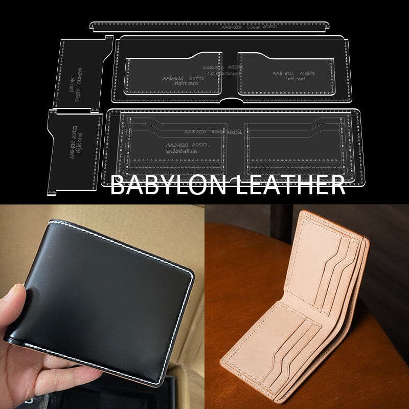 BABYLON™ Vegetable - Tanned Leather Bi - Fold Wallet DIY Pattern AAB - 810 - Babylon LeatherBabylon LeatherAAB - 810 - Kraft Board