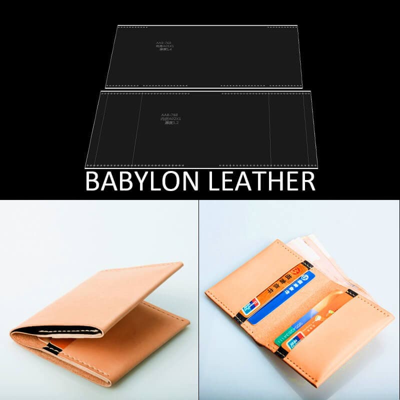 BABYLON™ Vegetable - Tanned Leather Short Wallet Pattern AAB - 768 - Babylon LeatherBabylon LeatherAAB - 768 - Kraft Board