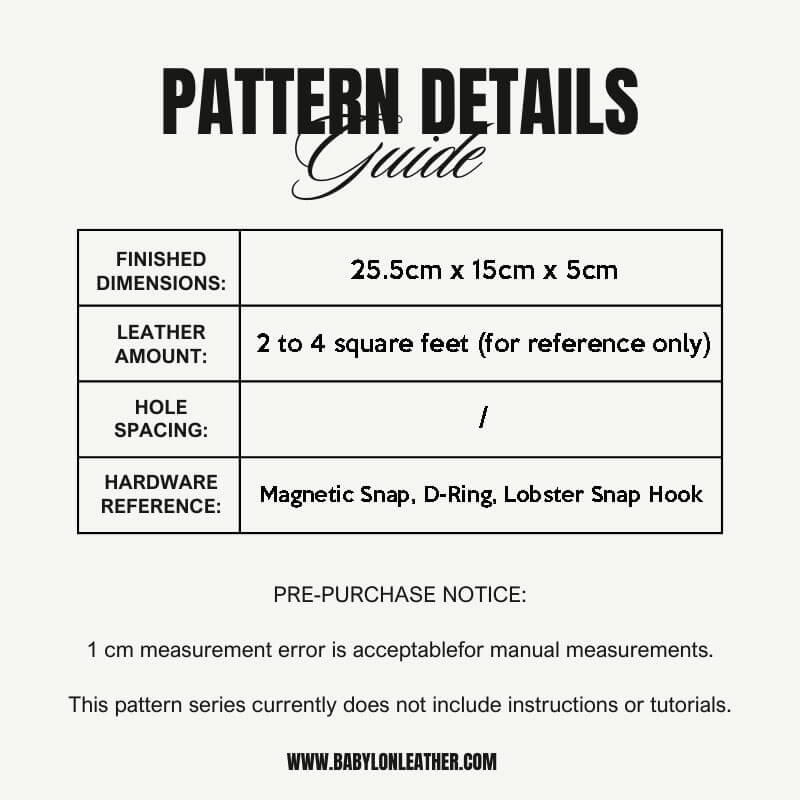BABYLON™ Vegetable Tanned Leather Shoulder Bag Craft Pattern AAB - 65 - Babylon LeatherBabylon LeatherAAB - 65 - Kraft Board - Medium