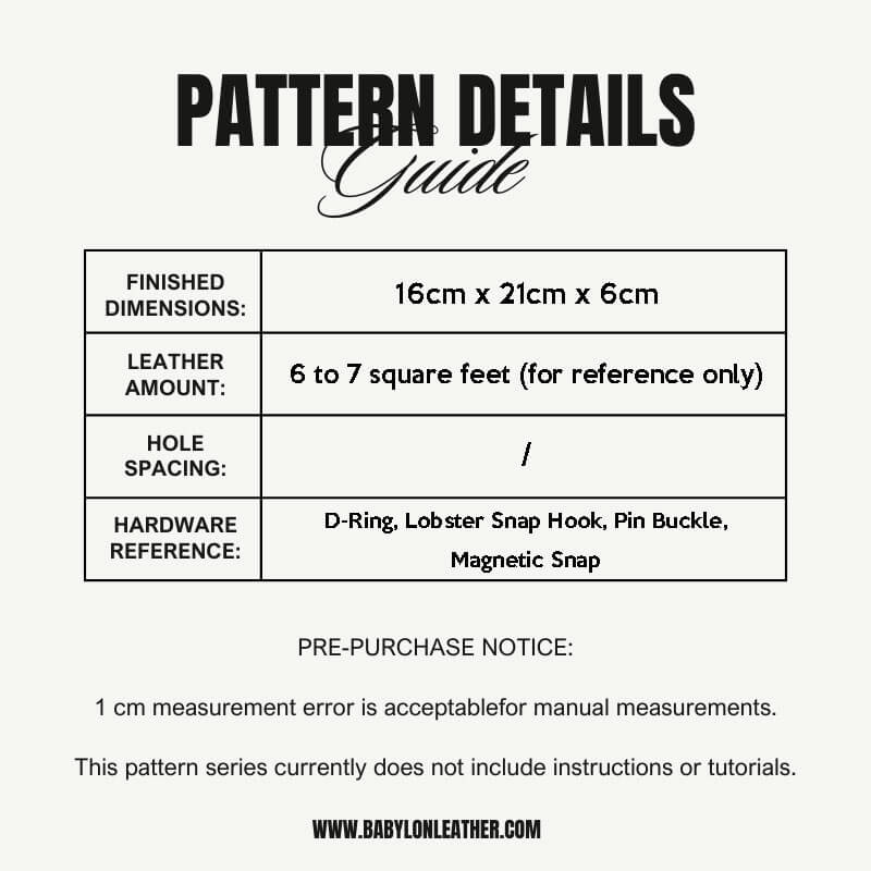 BABYLON™ Women's Crossbody Bag Leather Craft Making Pattern AAB - 406 - Babylon LeatherBabylon LeatherAAB-406-Kraft Board