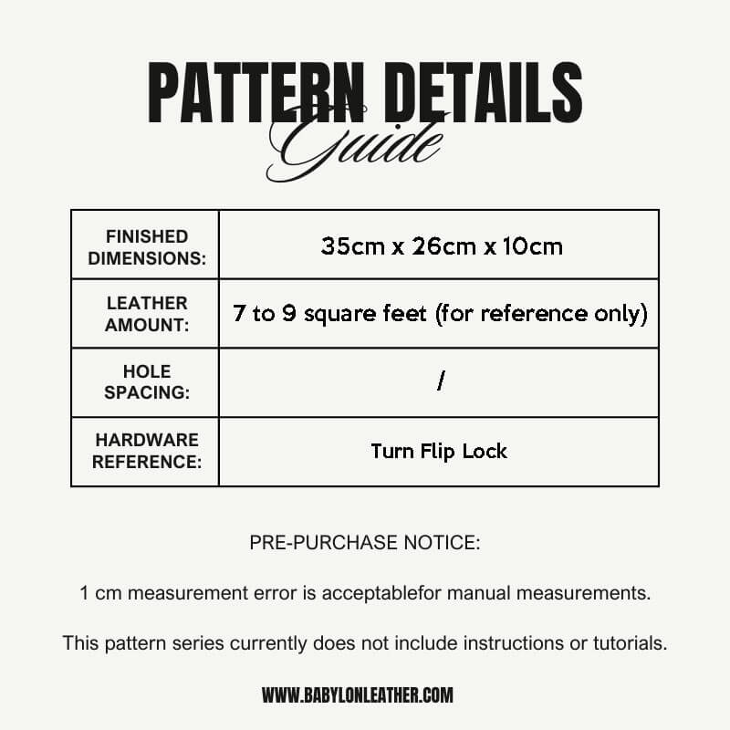 BABYLON™ Women's Handbag Leather DIY Pattern AAB - 32 - Babylon LeatherBabylon LeatherAAB - 32 - Kraft Board