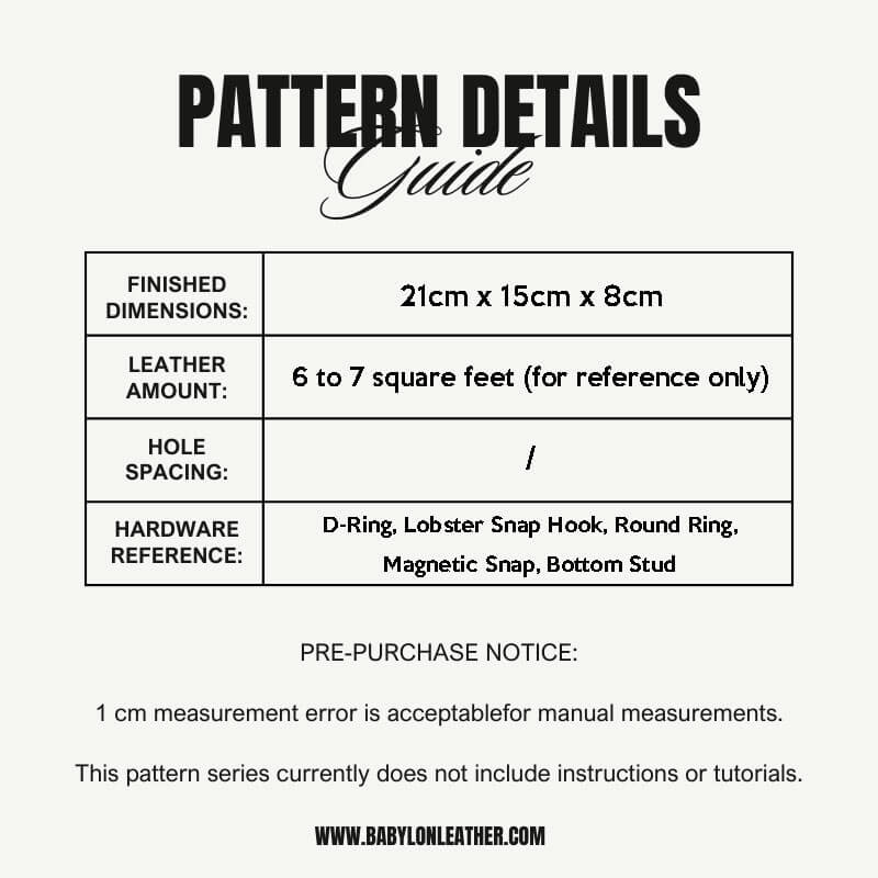BABYLON™ Women's Shoulder Bag Leathercraft Pattern AAB - 396 - Babylon LeatherBabylon LeatherAAB-396-Kraft Board