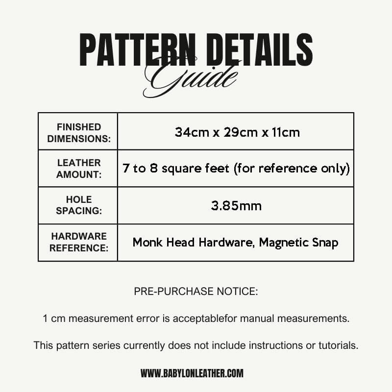 BABYLON™ Women's Shoulder Tote Bag Crafting Pattern AAB - 636 - Babylon LeatherBabylon LeatherAAB - 636 - Kraft Board