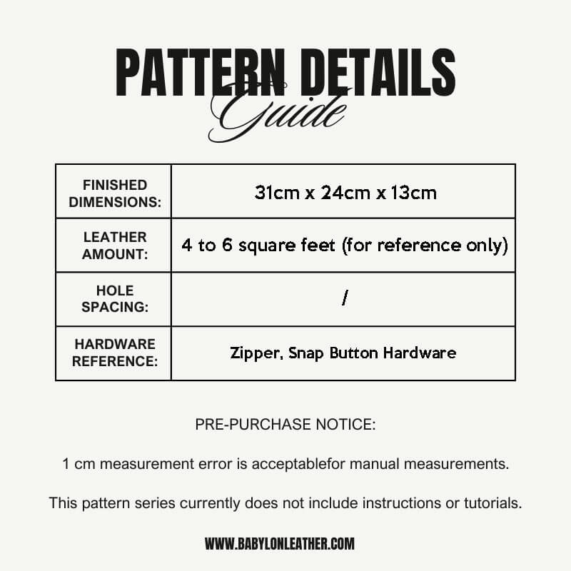 BABYLON™ Women's Tote Bag Leather Crafting Pattern AAB - 31 - Babylon LeatherBabylon LeatherAAB - 31 - Kraft Board