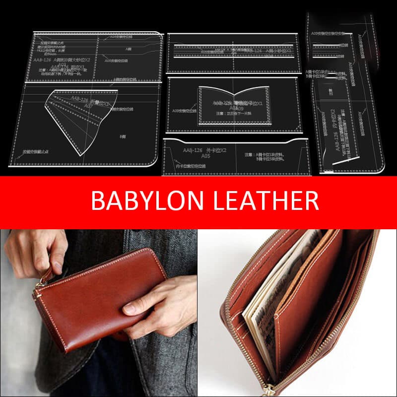 BABYLON™ Zipper Clutch Leather Making Pattern AAB - 126 - Babylon LeatherBabylon LeatherAAB - 126 - Kraft Board