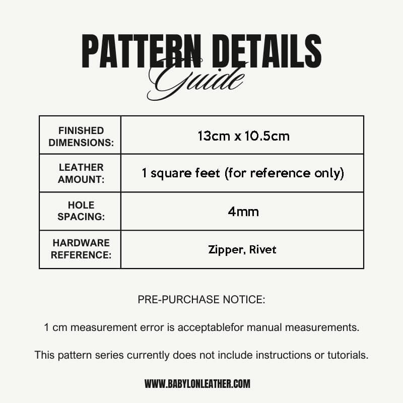 BABYLON™ Zipper Coin Purse DIY Pattern AAB - 587 - Babylon LeatherBabylon LeatherAAB - 587 - Kraft Board