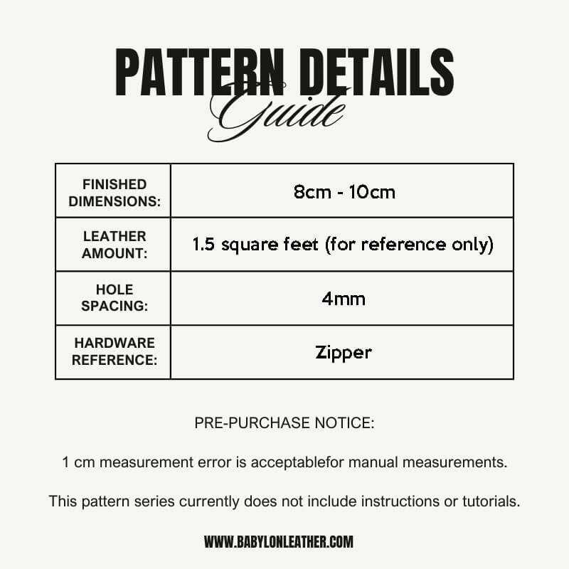 BABYLON™ Zipper Coin Purse leather Pattern AAB - 574 - Babylon LeatherBabylon LeatherAAB - 574 - A - Kraft Board