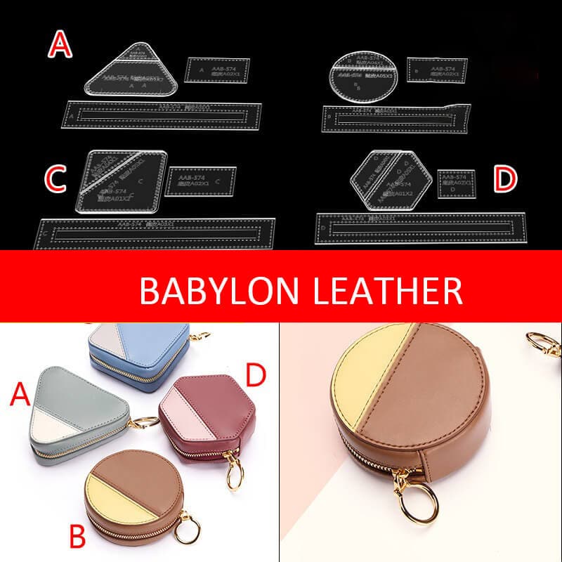 BABYLON™ Zipper Coin Purse leather Pattern AAB - 574 - Babylon LeatherBabylon LeatherAAB - 574 - A - Kraft Board