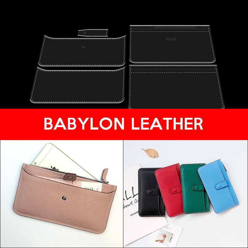 BABYLON™ Zipper Long Wallet Leather Gift Pattern JBX - 06 - Babylon LeatherBabylon LeatherJBX-06-Kraft Board