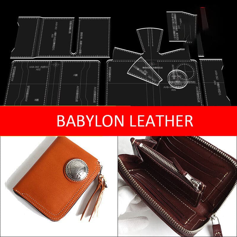 BABYLON™ Zipper Short Wallet Leather Gift Pattern AAB - 262 - Babylon LeatherBabylon LeatherAAB - 262 - Kraft Board