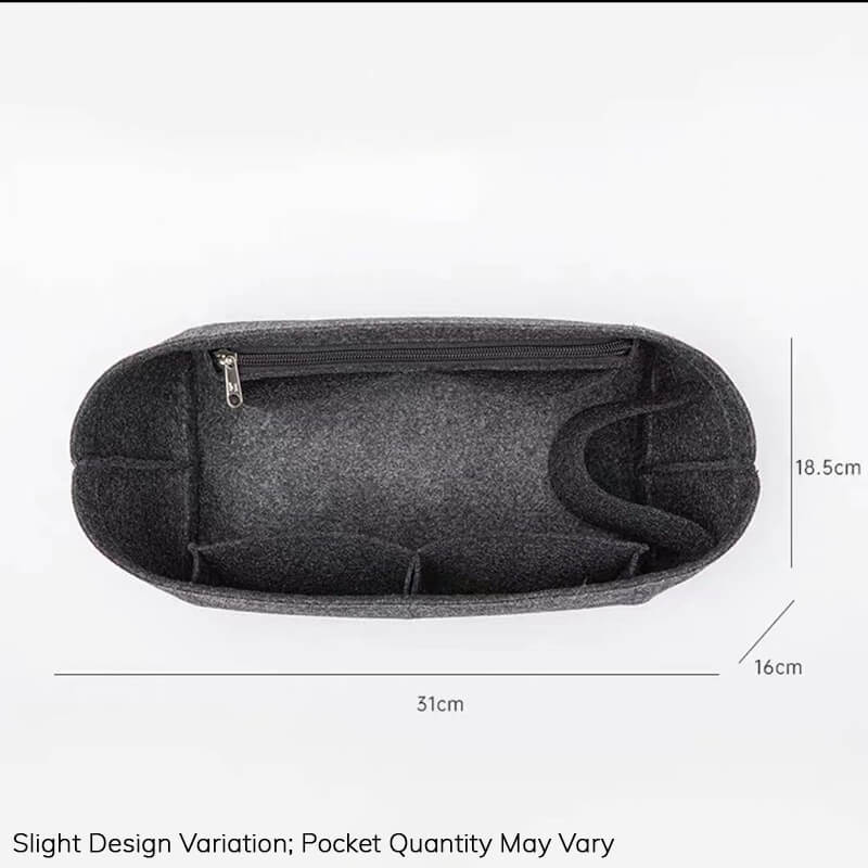 Bag Insert Organizer for Longchamp Energy-Style Bags Mini/S/M - Babylon LeatherBabylon LeatherQZ10-Black-Medium