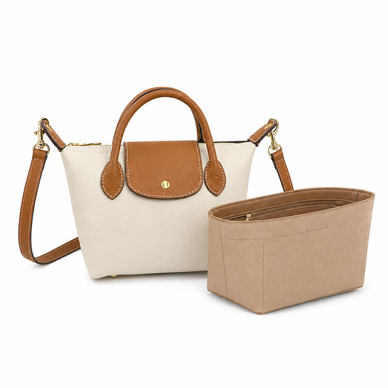 Bag Insert Organizer for Longchamp Energy-Style Bags Mini/S/M - Babylon LeatherBabylon LeatherQZ10-Khaki-Mini