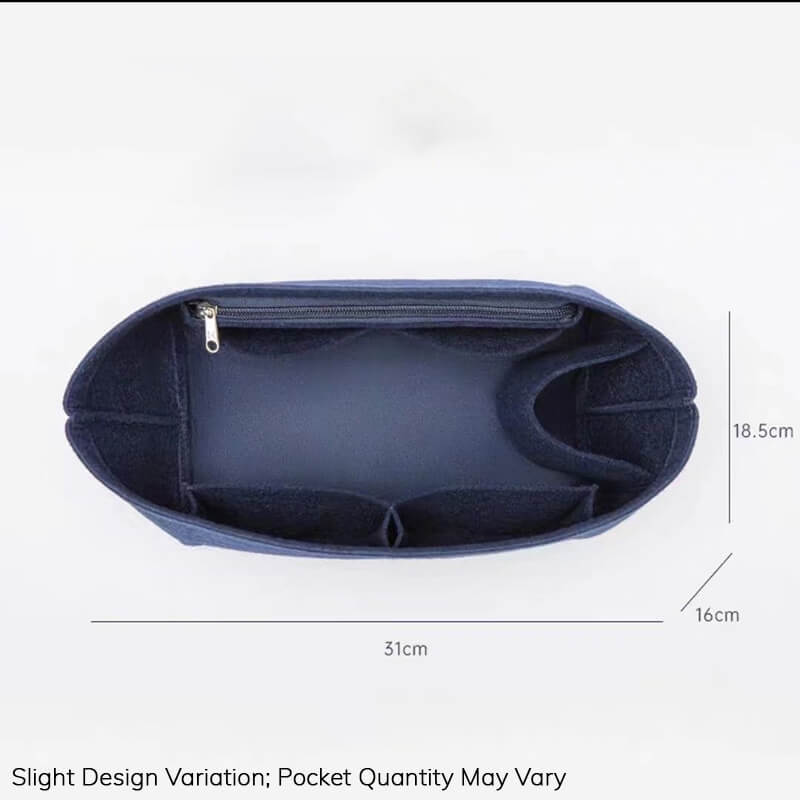 Bag Insert Organizer for Longchamp Energy-Style Bags Mini/S/M - Babylon LeatherBabylon LeatherQZ10-Navy Blue-Medium