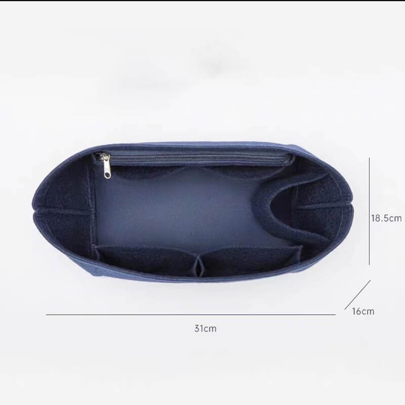 Bag Insert Organizer for Longchamp Energy-Style Bags Mini/S/M - Babylon LeatherBabylon LeatherQZ10-Navy Blue-Medium
